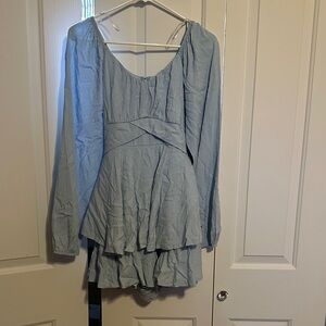 Altar'd State Light Blue Long Sleeve Romper